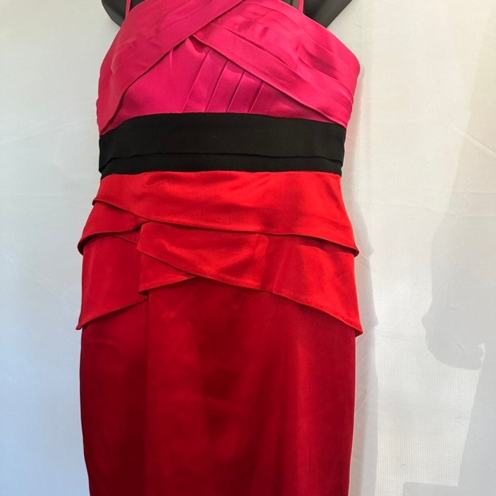 Calvin Klein Dress Size 14 Pink Red Black Cocktail Party